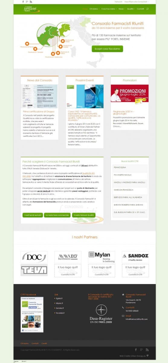 Restyling sito web consorzio farmacisti riuniti